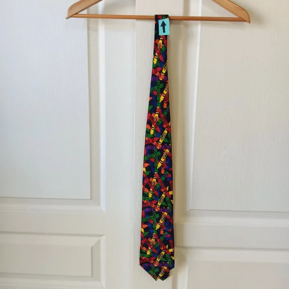 Vintage Crayola 1999 Binney & Smith Men’s Multicolor Crayons Tie L56.5
